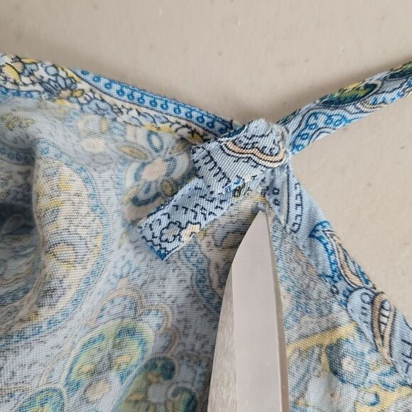 Vntg Y2K Gap Slip Dress Womens 2 Blue Rayon Paisley Strappy Whimsy Fairy - Picture 11 of 16